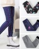 【2Y-13Y】Girls Casual Butterfly & Houndstooth & Flowers Fleece Leggings