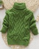 【12M-8Y】Toddler Kids Fashion Solid Color Long Sleeve Funnel Neck Sweater