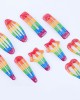 10-Pieces Girls' Fashionable And Cute Rainbow-Colored Hairpin Set