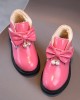 Girls Fashion Bow PU Boots Warm Fleece Shoes