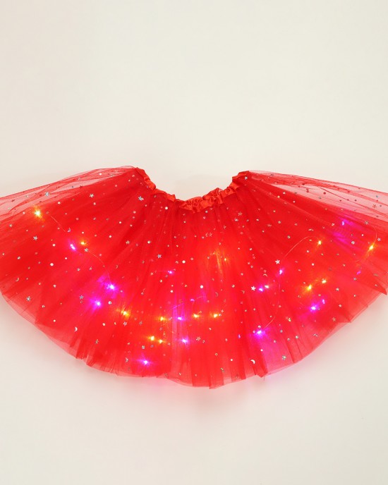 【18M-7Y】Girl LED Glowing Mesh Skirt