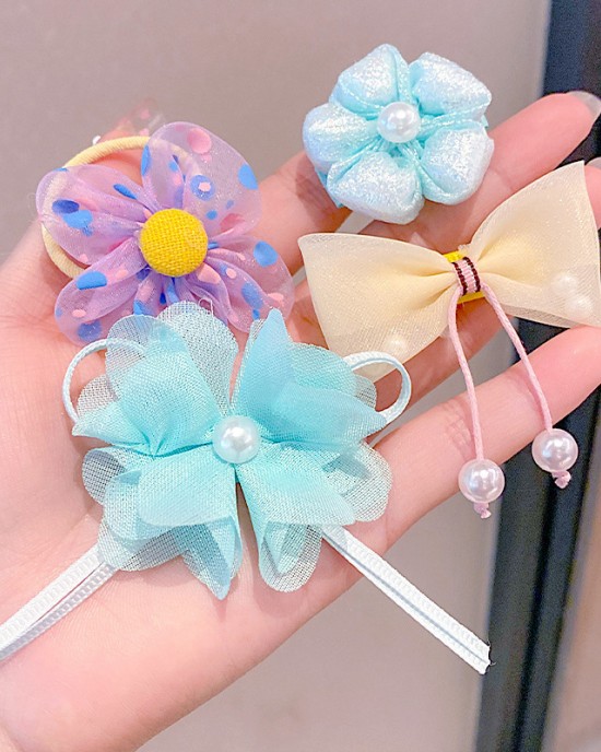 10-Piece Girls Sweet Flower And Bow Hairpin Set