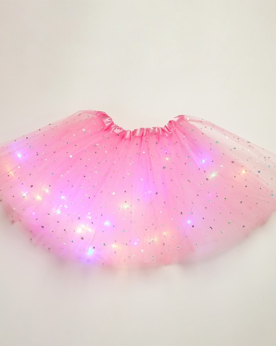 【18M-7Y】Girl LED Glowing Mesh Skirt