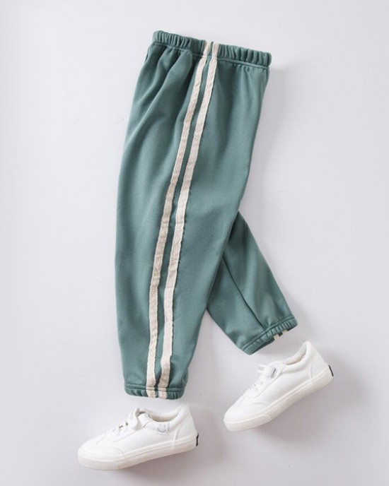 【2Y-13Y】Boys And Girls Fashion Casual Webbing Fleece Pants