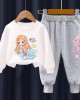 【18M-11Y】2-piece Girls Cute Mermaid Print Sweatshirt And Pants Set - 34287