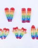 10-Pieces Girls' Fashionable And Cute Rainbow-Colored Hairpin Set