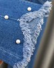 【2Y-13Y】Girl Fashion Flowers And Beads Blue Jeans