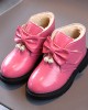 Girls Fashion Bow PU Boots Warm Fleece Shoes