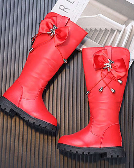 Girls Fashion Bow PU Boots