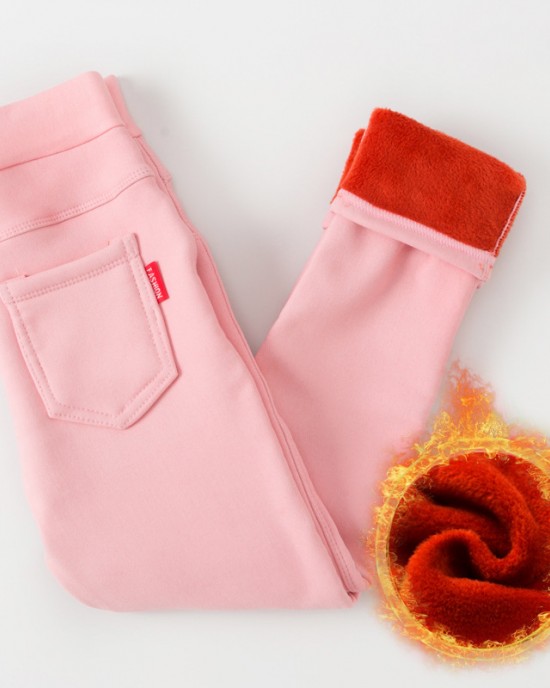 【2Y-11Y】Girls Casual Thickened Fleece Pants