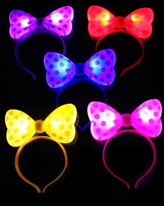 Girl Cute LED Luminous Bow Hair Band (Random Color)