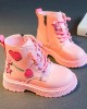 Unisex Fashionable Heart-shaped Embroidered Zipper Martin Boots