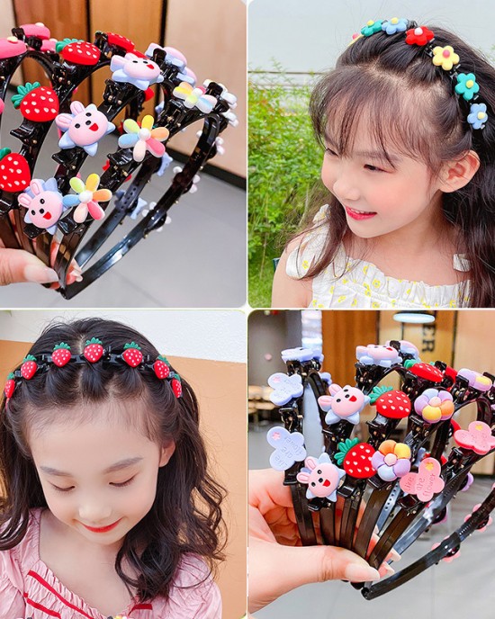 Girls Sweet Colorful Flower Strawberry Heart Shaped Bow Headband