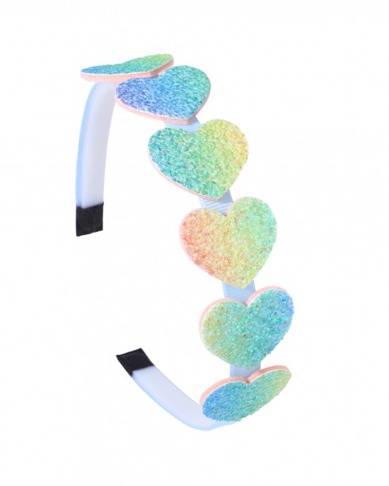 Girl Cute Love Heart Gradient Rainbow Headband