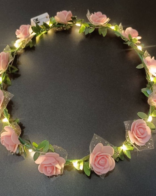 Girl Floral Colorful LED Light Up Wreath