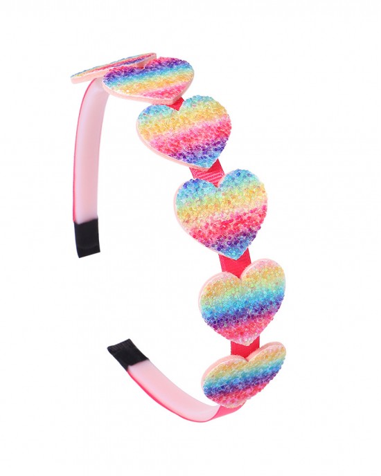 Girl Cute Love Heart Gradient Rainbow Headband