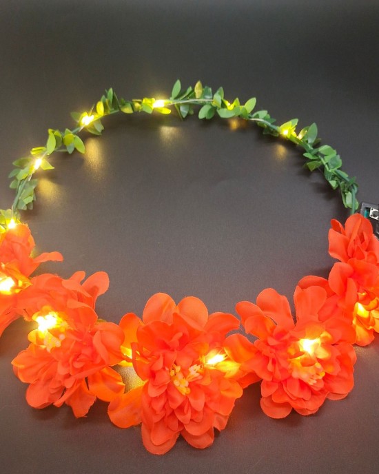 Girl Floral Colorful LED Light Up Wreath