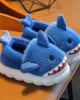 Unisex Kids Multicolor Thick Flannel Shark Slippers