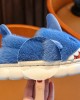 Unisex Kids Multicolor Thick Flannel Shark Slippers