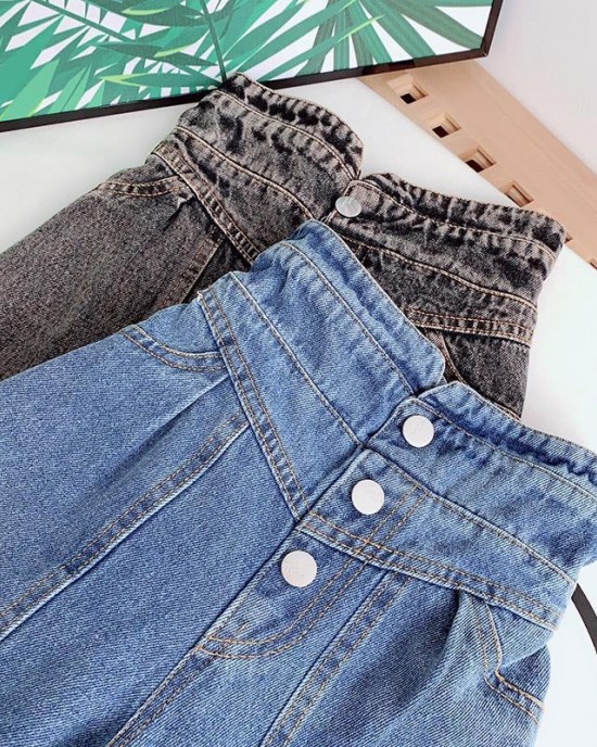 【2Y-13Y】Girls High Waist Jeans