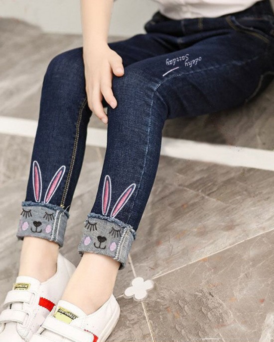 【2Y-11Y】Girl Fashion Blue Jeans - 3211