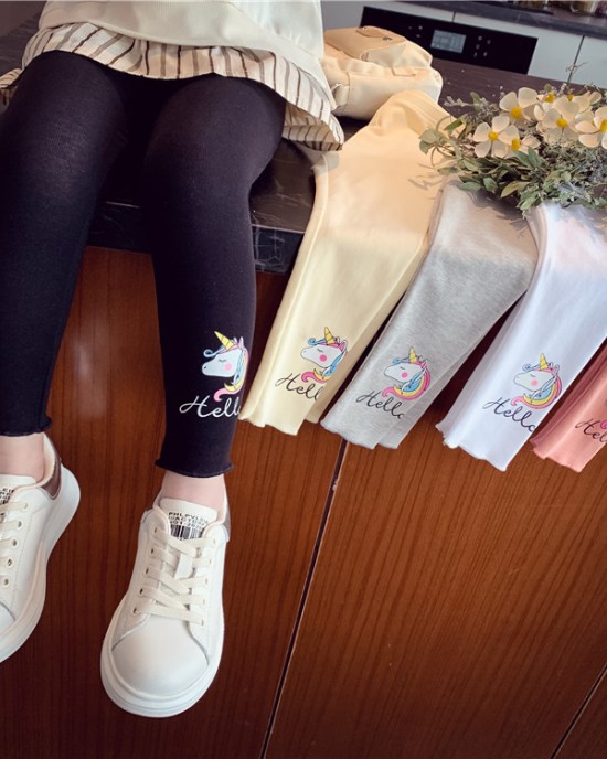 【18M-7Y】Girls Multicolor Unicorn Print Leggings