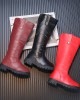 Girls Thick Solid Color PU Leather High Boots