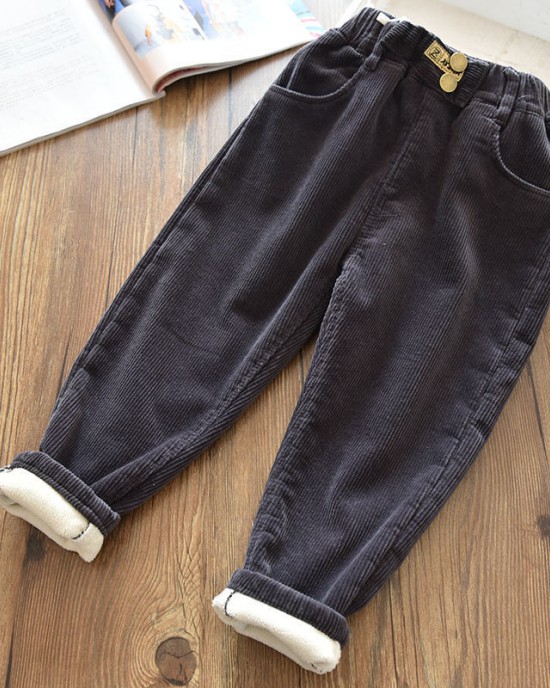 【18M-9Y】Girls Thick Corduroy Pants - 3216