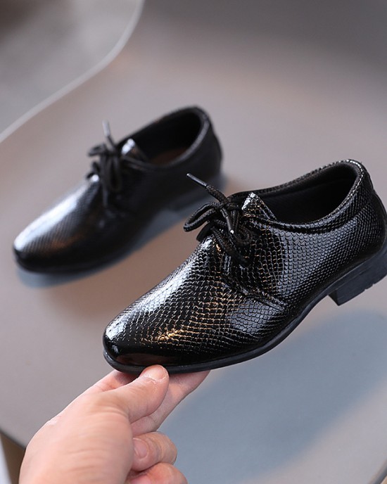 Boys Solid Color PU Leather Shoes