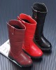 Girls Thick Solid Color PU Leather High Boots