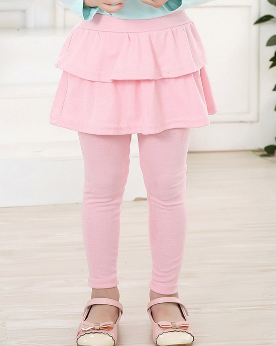 【2Y-11Y】Girls Multicolor Ruffle Leggings