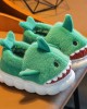 Unisex Kids Multicolor Thick Flannel Shark Slippers