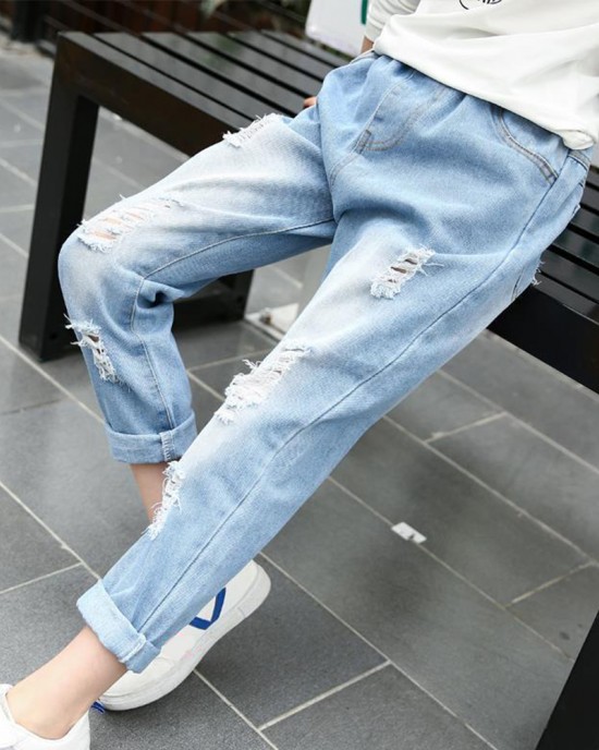 【2Y-11Y】Girl Fashion Blue Jeans - 3211