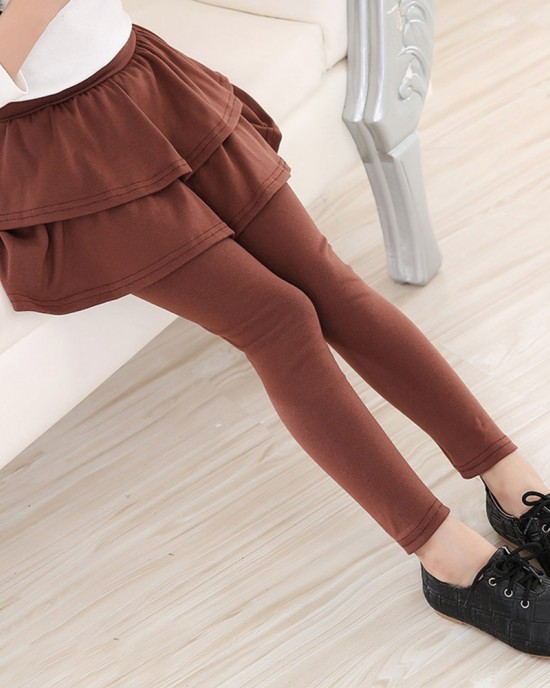 【2Y-11Y】Girls Multicolor Ruffle Leggings