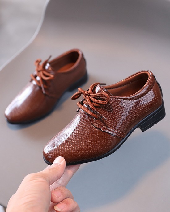 Boys Solid Color PU Leather Shoes