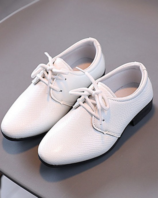 Boys Solid Color PU Leather Shoes