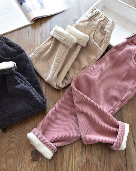 【18M-9Y】Girls Thick Corduroy Pants - 3216