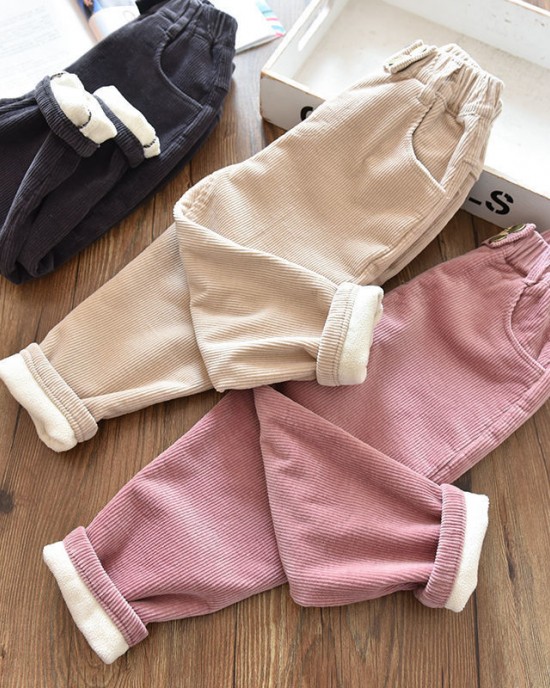 【18M-9Y】Girls Thick Corduroy Pants - 3216