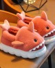 Unisex Kids Multicolor Thick Flannel Shark Slippers