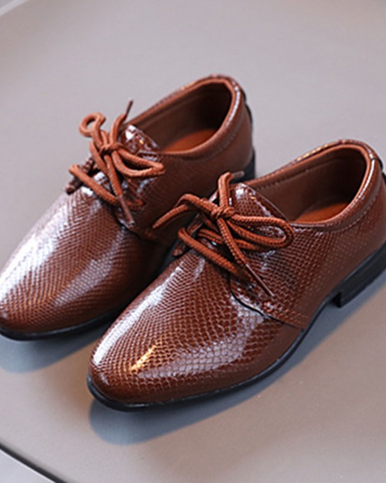 Boys Solid Color PU Leather Shoes