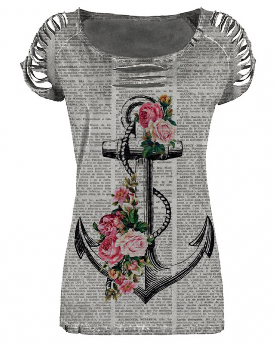 Fashion printed casual T-shirt HF2901-03-03