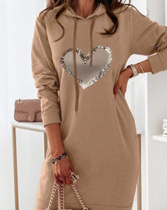 long sleeve hooded sweatshirt dress HF1210-02-01